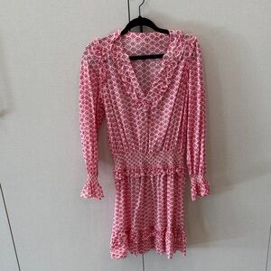 Zadig & Voltaire Red Patterned Long Sleeve Dress